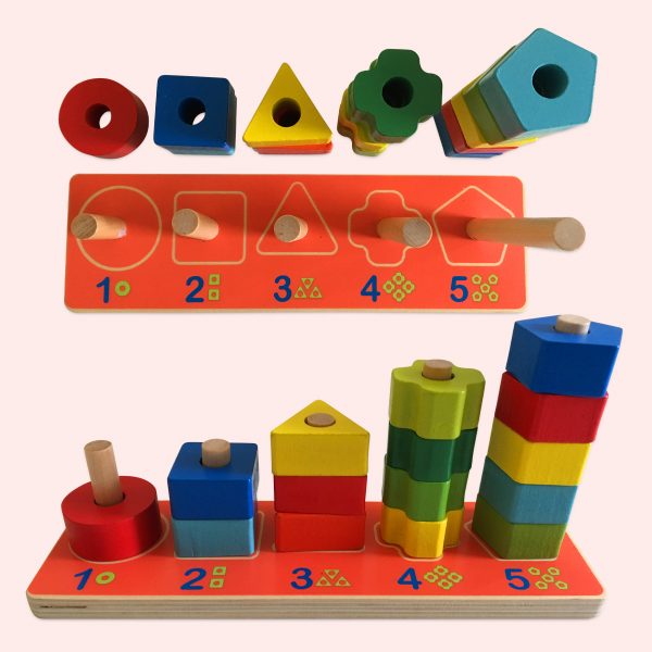Wooden Geometric Stacker Toy