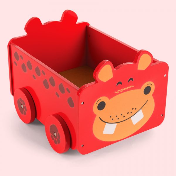 Hippo Pull Along Toy Storage Box for kids