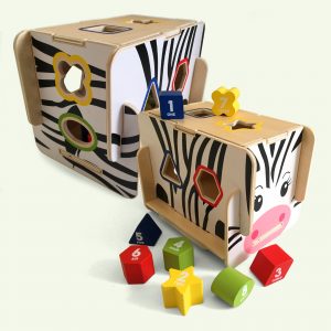 Wooden Shape Sorter Zebra Toy