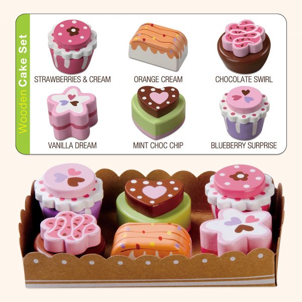 Kids wooden cakes toy set