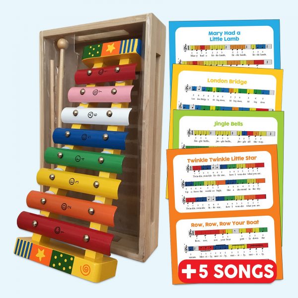 Wooden Musical Xylophone with Song Sheets