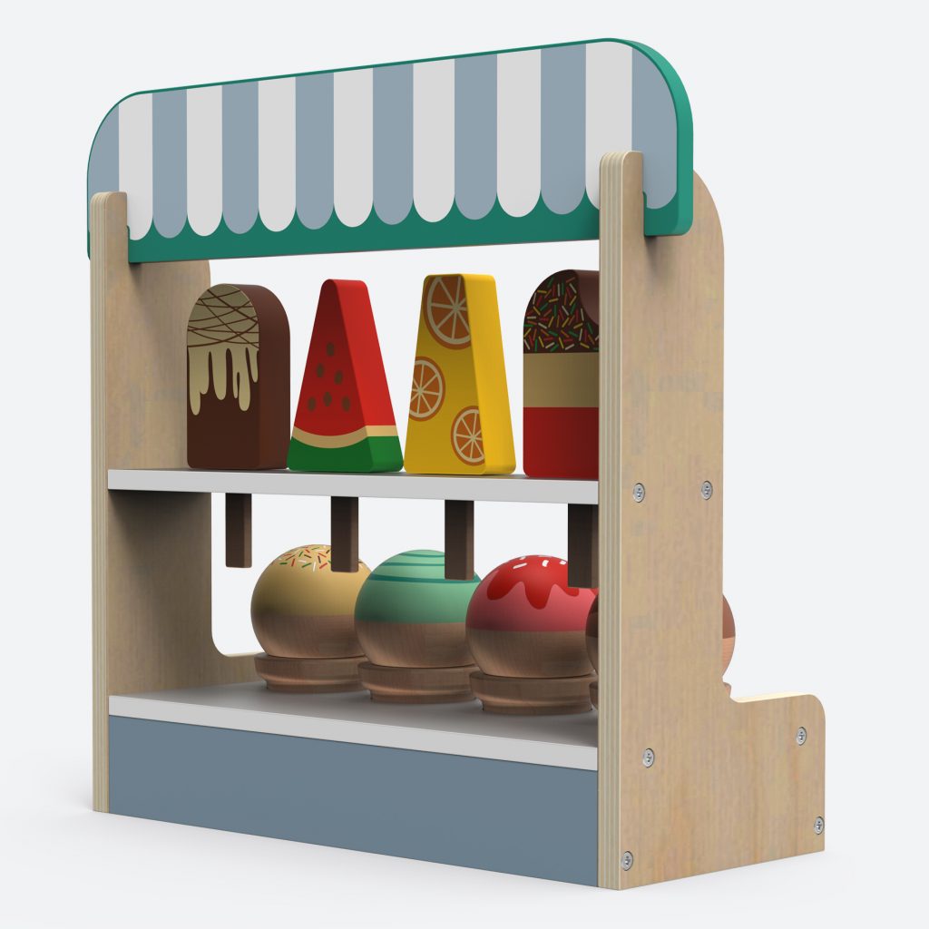 Wooden Ice Cream Toy Set | Pretend Ice Cream Set | Bee Smart Toys